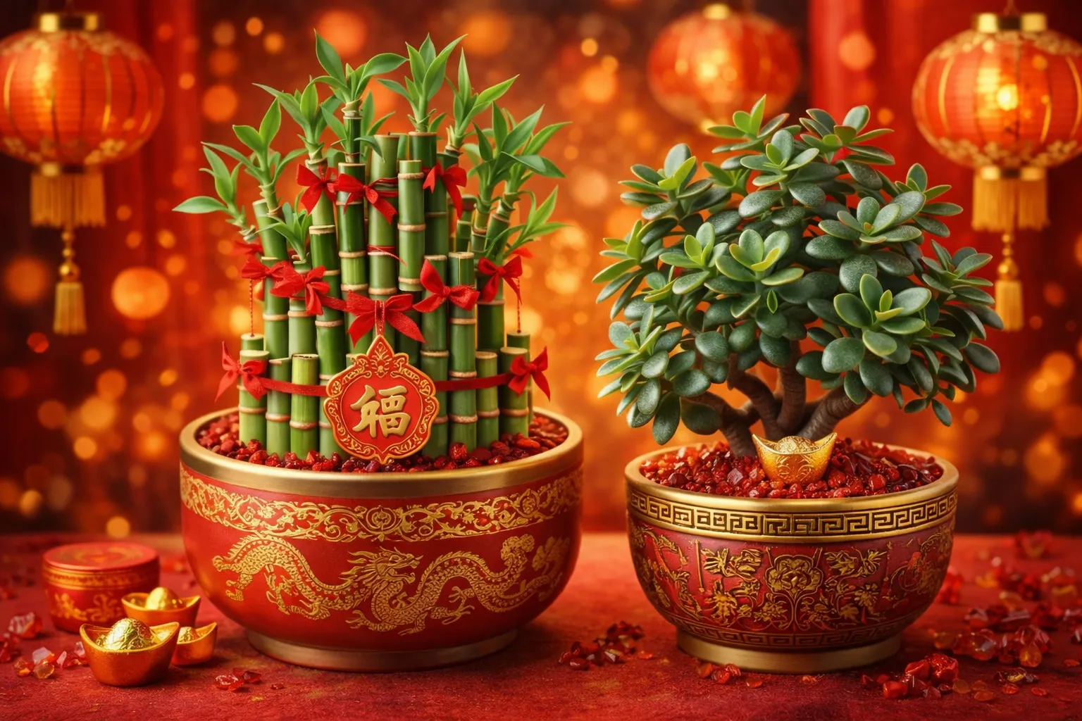 การจัดต้นไม้มงคลให้ “เสริมพลังไฟ” ไม่ถ่วงพลัง แม้ปีนี้เป็นธาตุไฟ แต่ก็ควรใช้ต้นไม้ในลักษณะเสริมสมดุล ไม่ใช่การเพิ่มไฟให้แรงจนเกินไป ต้นไม้ที่เหมาะสำหรับปี 2026 นี้ ได้แก่ ต้นไผ่นำโชค ต้นหยก ต้นส้ม ควรหลีกเลี่ยงต้นไม้แห้ง ต้นไม้ที่มีหนาม หรือของตกแต่งที่มีลักษณะแหลมคมติดตั้งภายในบ้าน